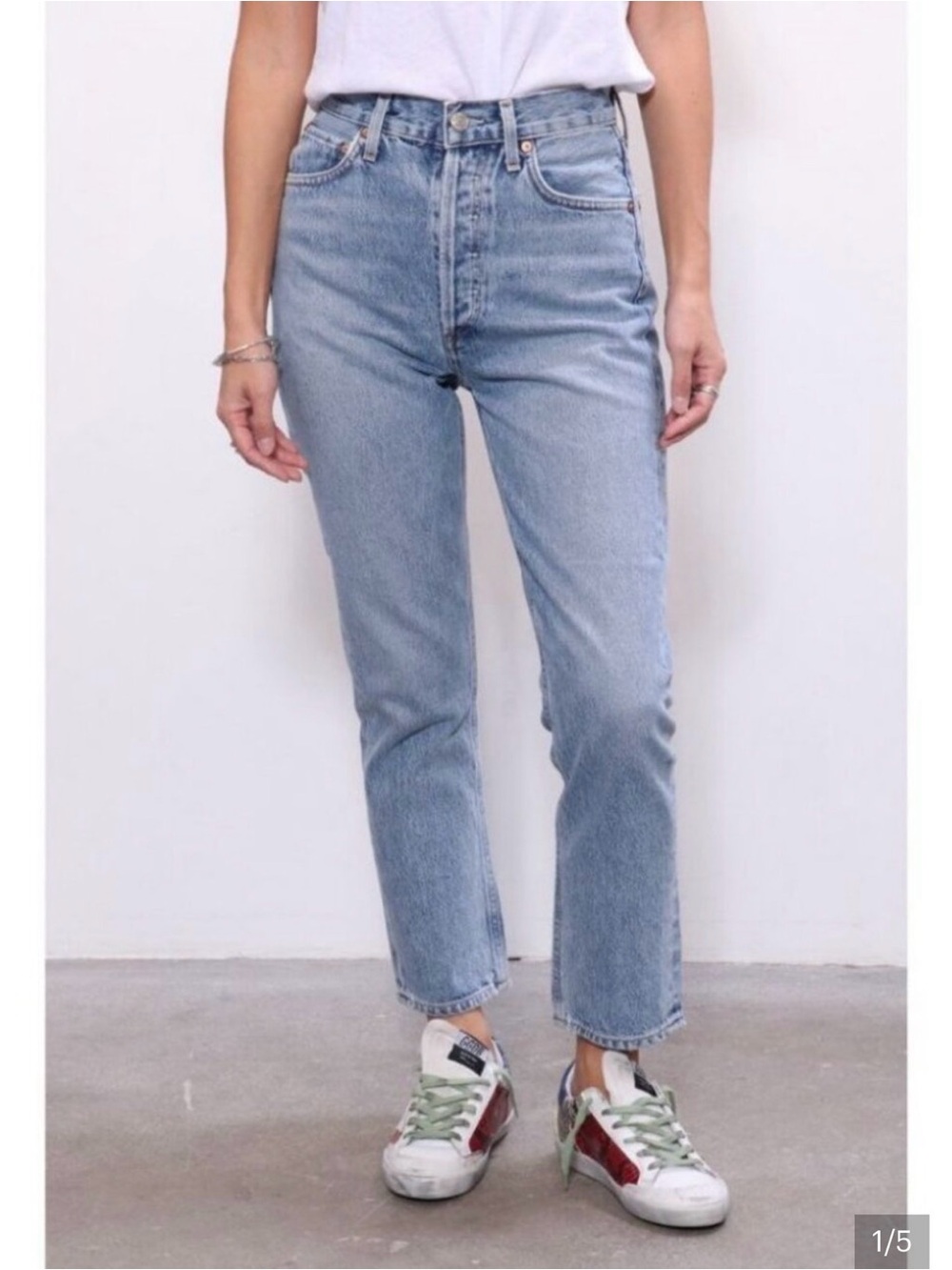 Agolde Riley  High-Rise Straight Jeans
